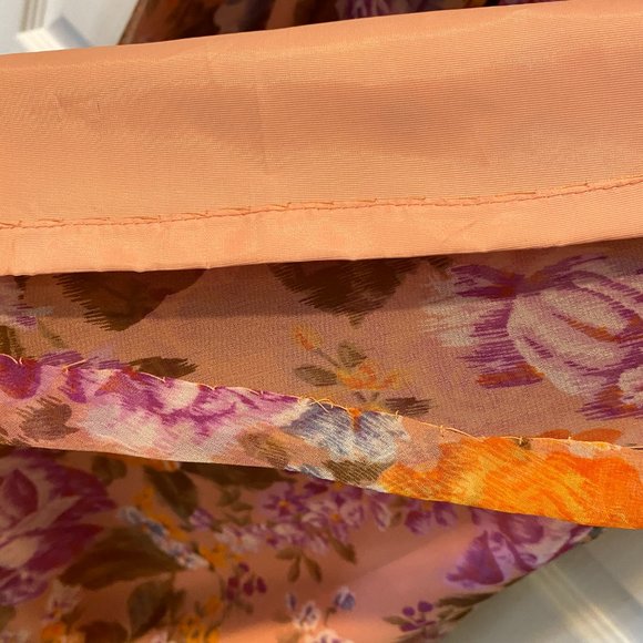 70's Vintage Handmade, Fully lined Chiffon & Taffeta floor length gown - Picture 9 of 9